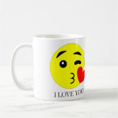 Mug en céramique Emoji 'Je t'aime' (11oz) (Gauche)