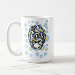 Mug en céramique Fleur Bleue et Moufette Mignonne