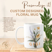 Mug en céramique florale personnalisée
