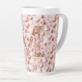 Mug en céramique grande taille pour latte avec cœu (Angle droit)