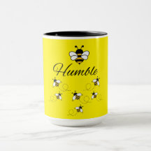 MUG EN CÉRAMIQUE JAUNE BLANC 45 CL. BEE HUMBLE