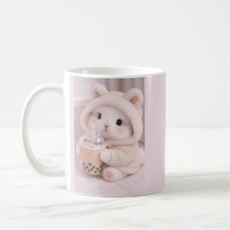Mug en céramique Lapin Mignon avec Thé aux Perles
