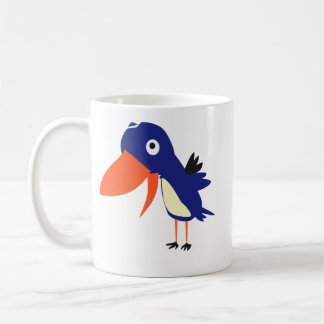 Mug en céramique oiseau bleu dessin animé mignon