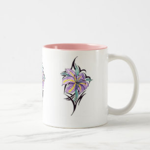 mug en céramique orchidée bicolore