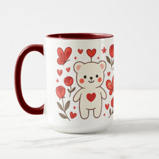 Mug en céramique Ours Cœur Romantique