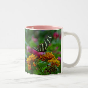 mug en céramique papillon bicolore