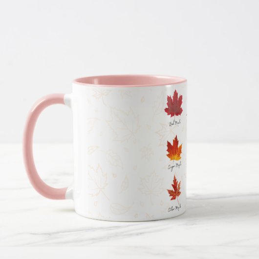 Mug en céramique personnalisée, Feuilles d'automne (Gauche)