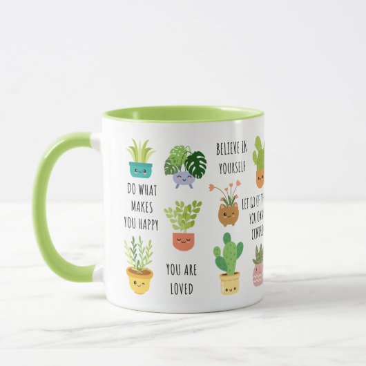 Mug en céramique Plante, mignonne pour l'esprit po (Gauche)