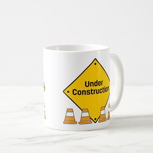 Mug En construction avec des cônes (Devant droit)