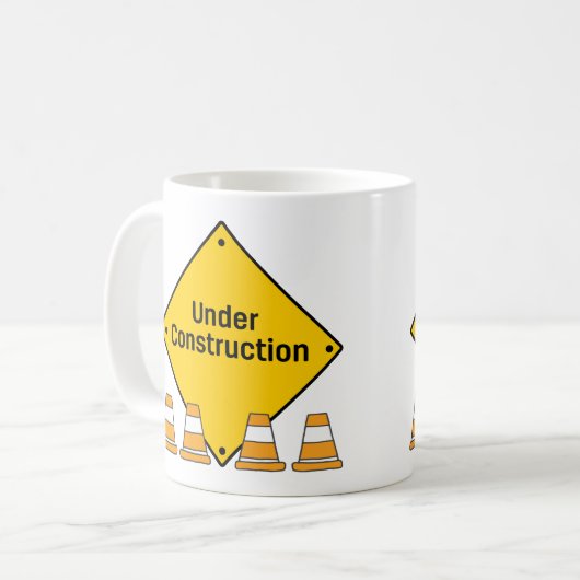 Mug En construction avec des cônes (Devant gauche)