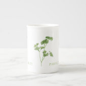 MUG EN FAIENCE FINE AU PERSIL FRAIS (Devant)