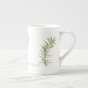 MUG EN FAIENCE FINE AU ROMARIN FRAIS