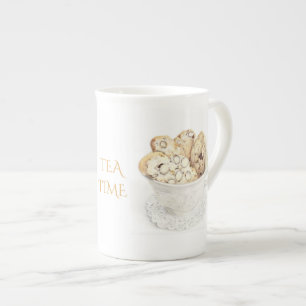 MUG EN FAIENCE FINE "HEURE DU THÉ" BISCOTTI