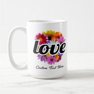 Mug En Fleur - Amour avec Bouquet floral rond