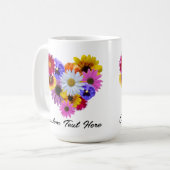 Mug En fleurs - Bouquet en forme de cœur (Devant gauche)