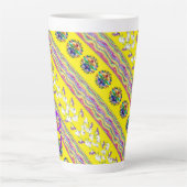 Mug en latte à rayures florales (Devant)