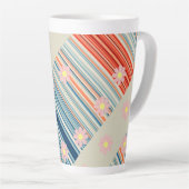 Mug en latte à rayures florales (Angle droit)