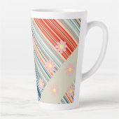 Mug en latte à rayures florales (Droite)