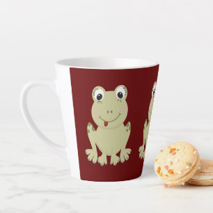 Mug en latte avec de mignonnes grenouilles