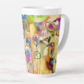 Mug en latte avec fleurs Abstraites (Angle droit)
