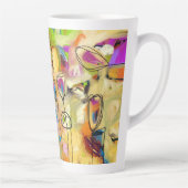 Mug en latte avec fleurs Abstraites (Droite)