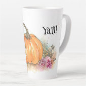 Mug en latte citrouille et fleur (Angle droit)