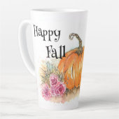 Mug en latte citrouille et fleur (Angle gauche)