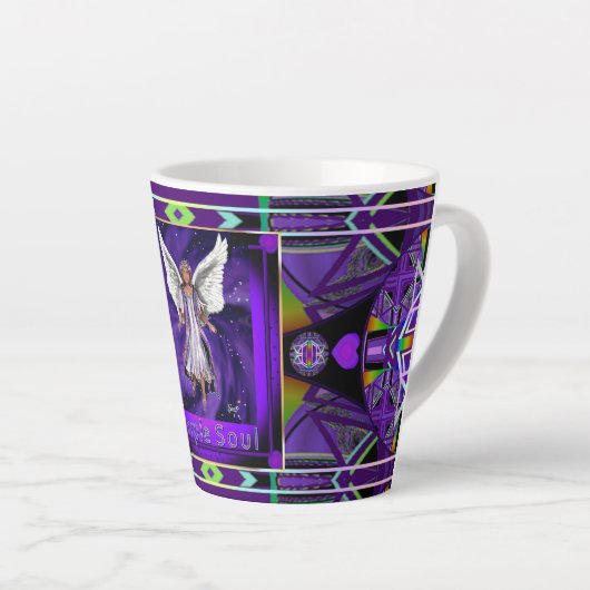 Mug en latte d'âme violette (Angle droit)