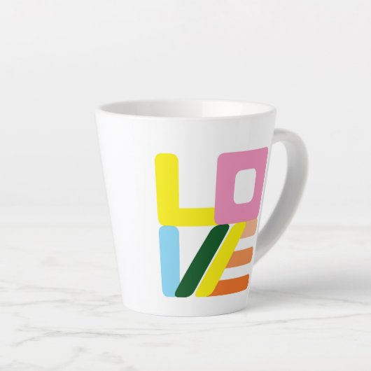 Mug en latte d'AMOUR multicolore (Angle droit)