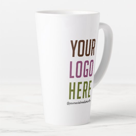 Mug en latte de 17 oz sur mesure avec logo No Mini (Angle droit)