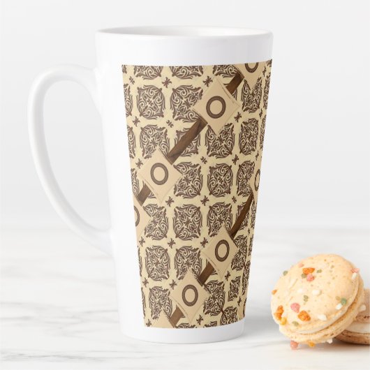 Mug en latte de bande circulaire Brown (En situation)