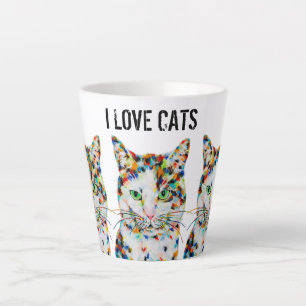 Mug en latte de chat coloré