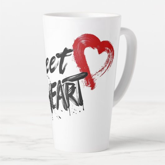 Mug en latte de coeur doux (Angle droit)