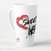 Mug en latte de coeur doux (Angle gauche)