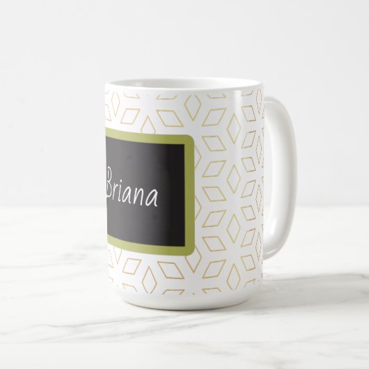 Mug en latte de conception de nom personnalisé (Devant droit)