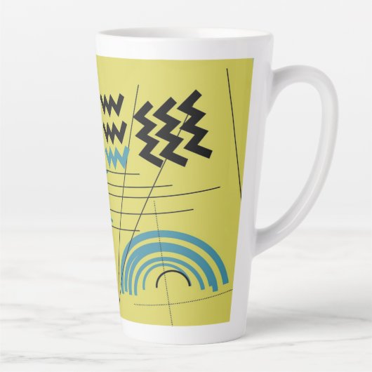 Mug en latte de conception géométrique (Droite)