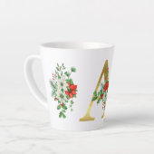 Mug en latte de Noël monogramme - Elégante lettre  (Angle gauche)