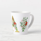 Mug en latte de Noël monogramme - Elégante lettre  (Angle droit)