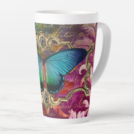 Mug en latte de papillon de forêt enchantée (Angle droit)
