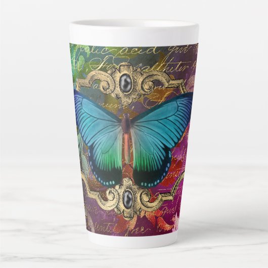 Mug en latte de papillon de forêt enchantée (Devant)