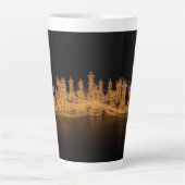 Mug en latte d'échecs éclairé (Devant)