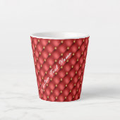 Mug en latte en pierre rouge or avec texte personn (Devant)