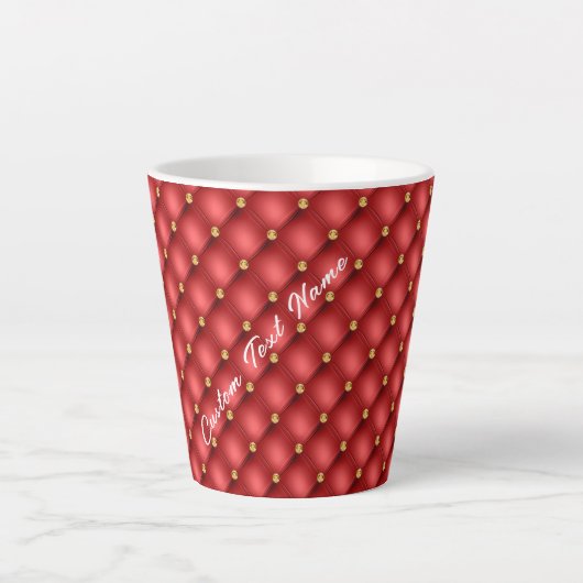Mug en latte en pierre rouge or avec texte personn (Devant)