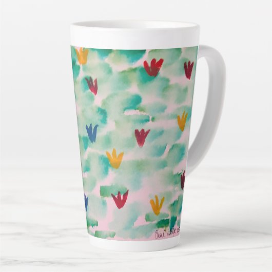 Mug en latte fleur (Angle droit)