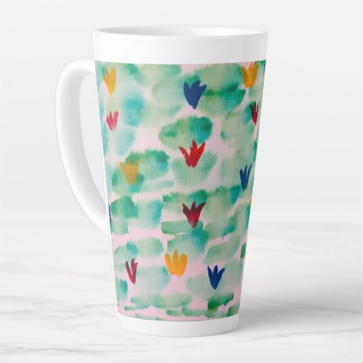 Mug en latte fleur (Angle gauche)