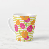 Mug en latte fleuri et En vichy (Angle gauche)