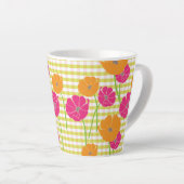Mug en latte fleuri et En vichy (Angle droit)