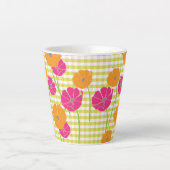 Mug en latte fleuri et En vichy (Devant)