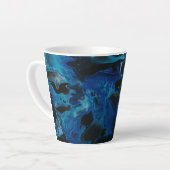Mug en latte liquide psychédélique bleu foncé (Angle gauche)