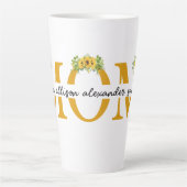 Mug en latte MOM personnalisé avec les noms des en (Devant)